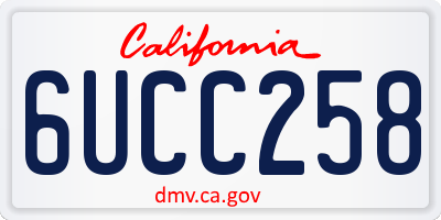 CA license plate 6UCC258