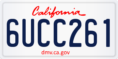 CA license plate 6UCC261