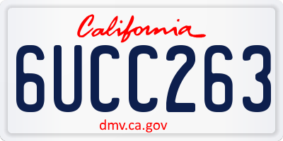 CA license plate 6UCC263