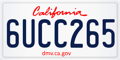 CA license plate 6UCC265