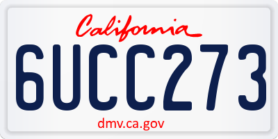 CA license plate 6UCC273