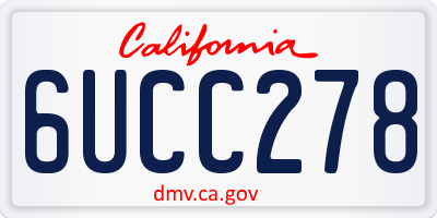CA license plate 6UCC278