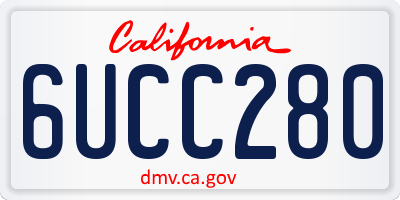 CA license plate 6UCC280