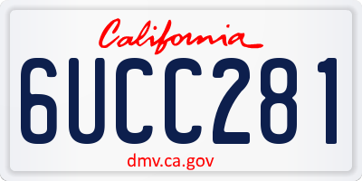 CA license plate 6UCC281
