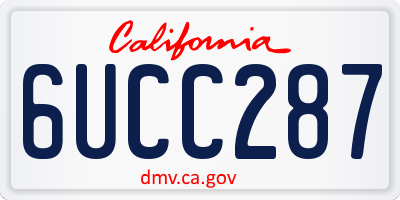 CA license plate 6UCC287