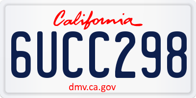 CA license plate 6UCC298