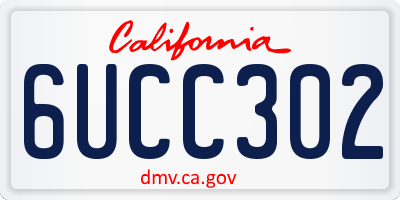 CA license plate 6UCC302