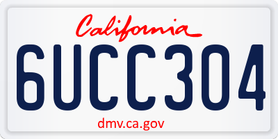 CA license plate 6UCC304