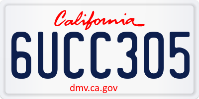 CA license plate 6UCC305