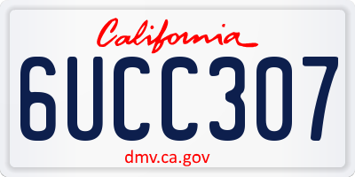 CA license plate 6UCC307