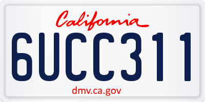 CA license plate 6UCC311
