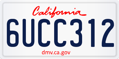 CA license plate 6UCC312