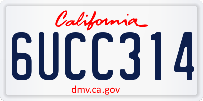 CA license plate 6UCC314
