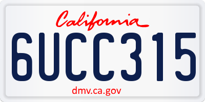 CA license plate 6UCC315