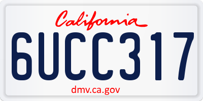 CA license plate 6UCC317