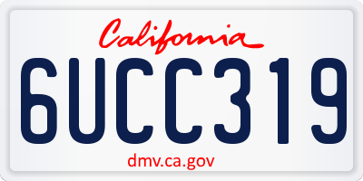 CA license plate 6UCC319