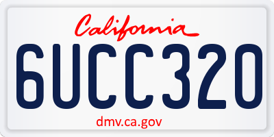 CA license plate 6UCC320