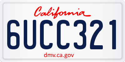 CA license plate 6UCC321