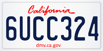 CA license plate 6UCC324