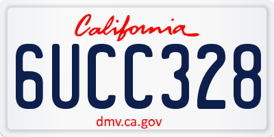 CA license plate 6UCC328
