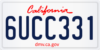 CA license plate 6UCC331