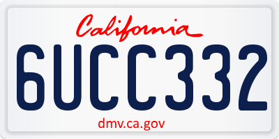 CA license plate 6UCC332