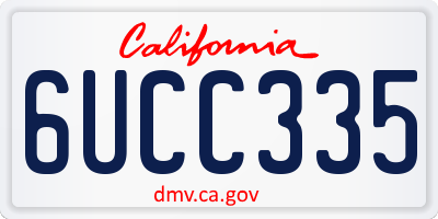 CA license plate 6UCC335