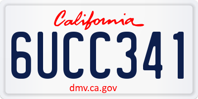 CA license plate 6UCC341