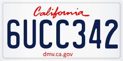 CA license plate 6UCC342
