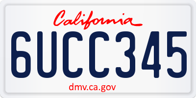 CA license plate 6UCC345