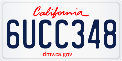 CA license plate 6UCC348
