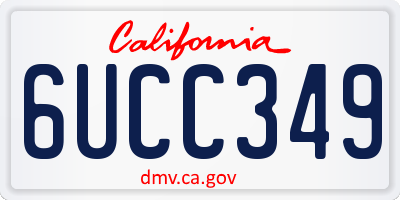 CA license plate 6UCC349