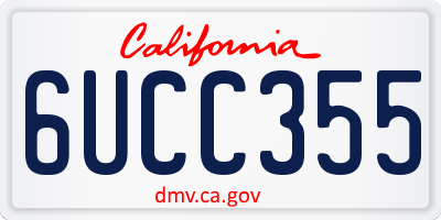 CA license plate 6UCC355