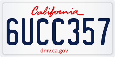 CA license plate 6UCC357