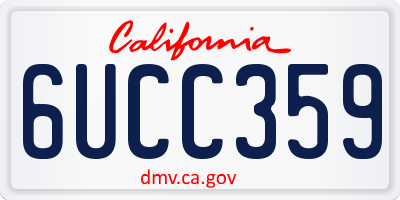 CA license plate 6UCC359