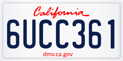 CA license plate 6UCC361