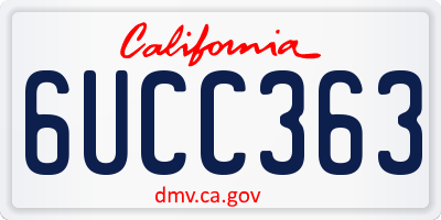 CA license plate 6UCC363