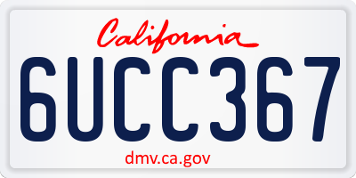 CA license plate 6UCC367