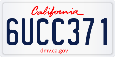 CA license plate 6UCC371