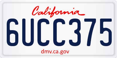 CA license plate 6UCC375