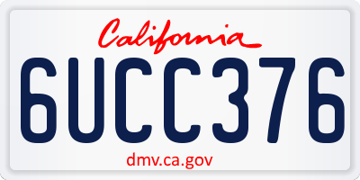 CA license plate 6UCC376