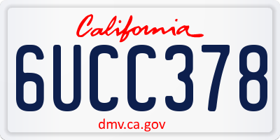 CA license plate 6UCC378