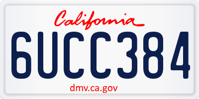 CA license plate 6UCC384
