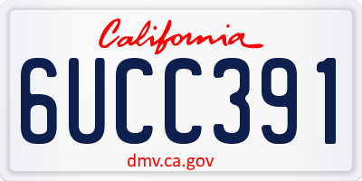 CA license plate 6UCC391