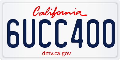 CA license plate 6UCC400