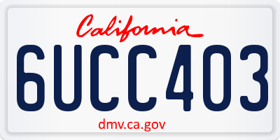 CA license plate 6UCC403