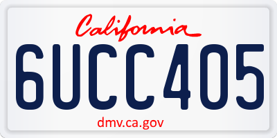 CA license plate 6UCC405