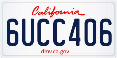 CA license plate 6UCC406