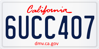 CA license plate 6UCC407