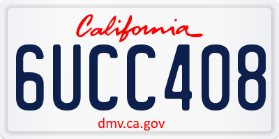 CA license plate 6UCC408